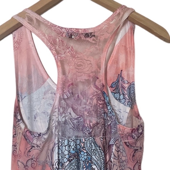 🎈Beautiful flair A-line pink dress with unique pattern size M. - Picture 5 of 8